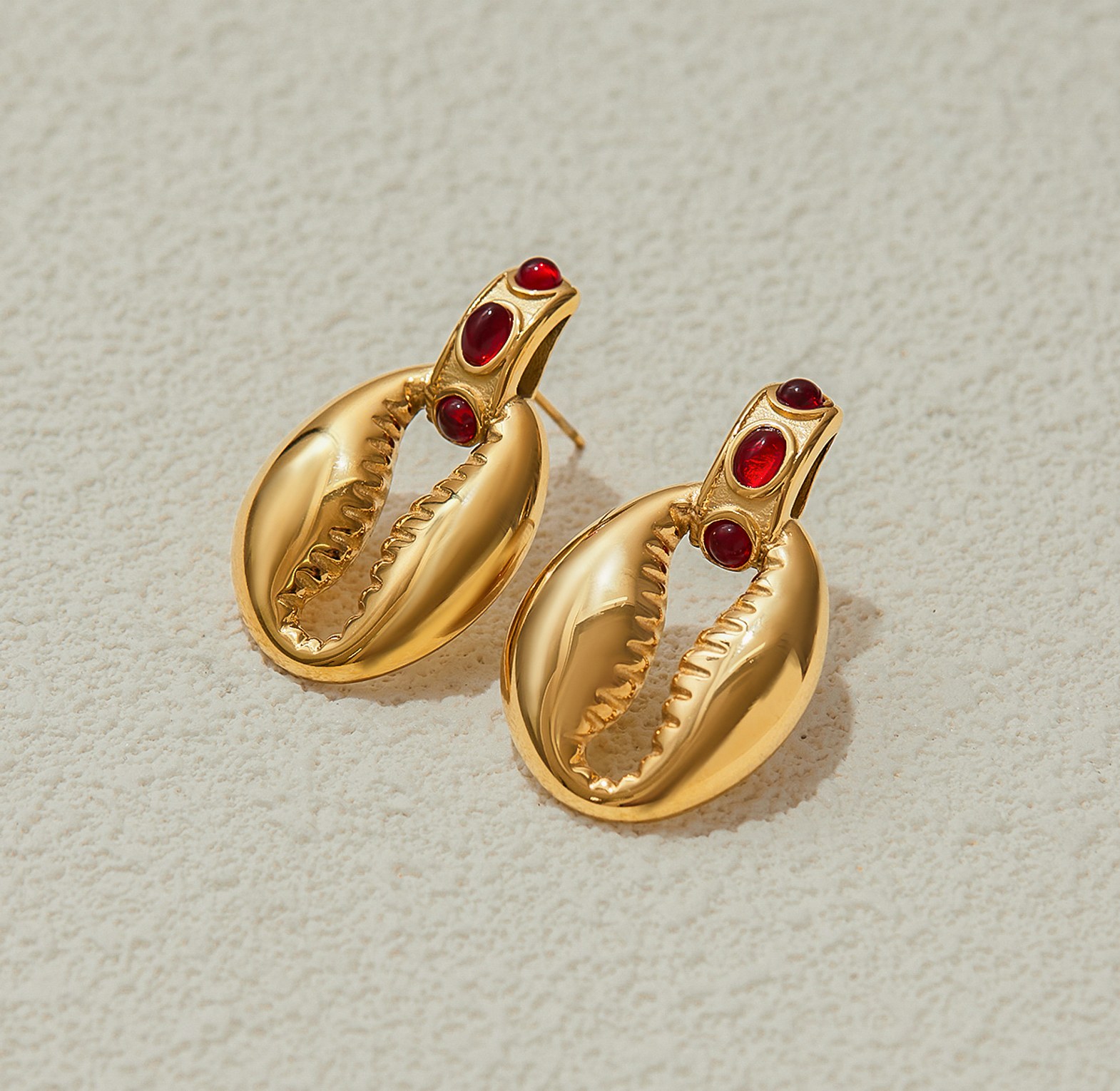 Gold Conch Earrings image