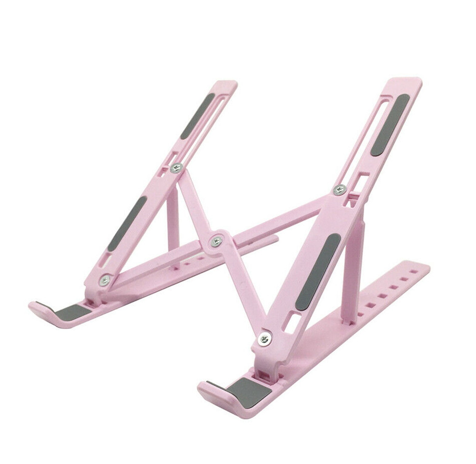 Portable Ergonomic Folding Plastic Laptop Stand - Multi-Angle Adjustable Desktop Holder Non-Slip Cooling Bracket image
