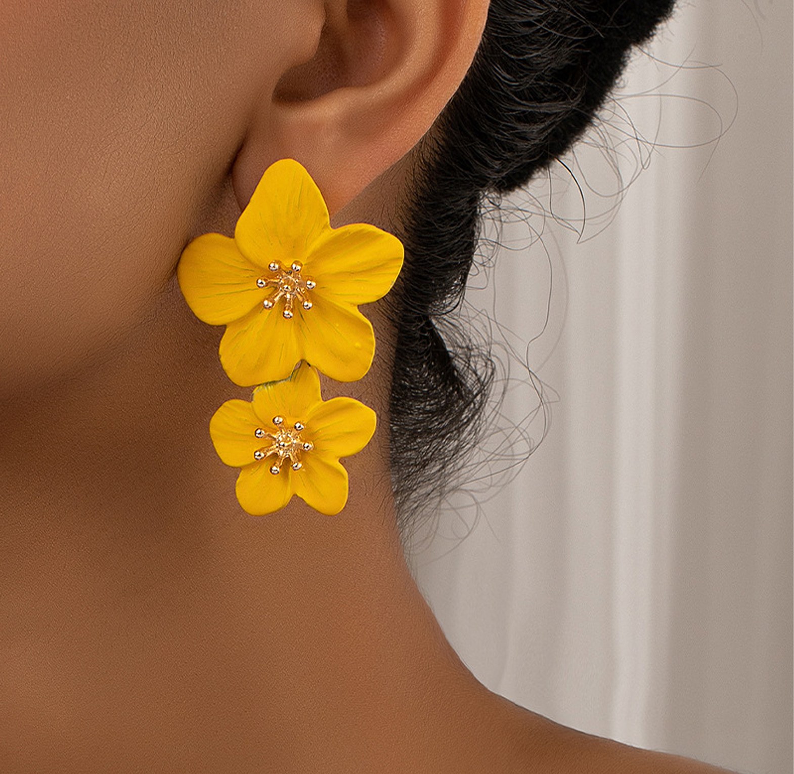 Large flower earrings  image