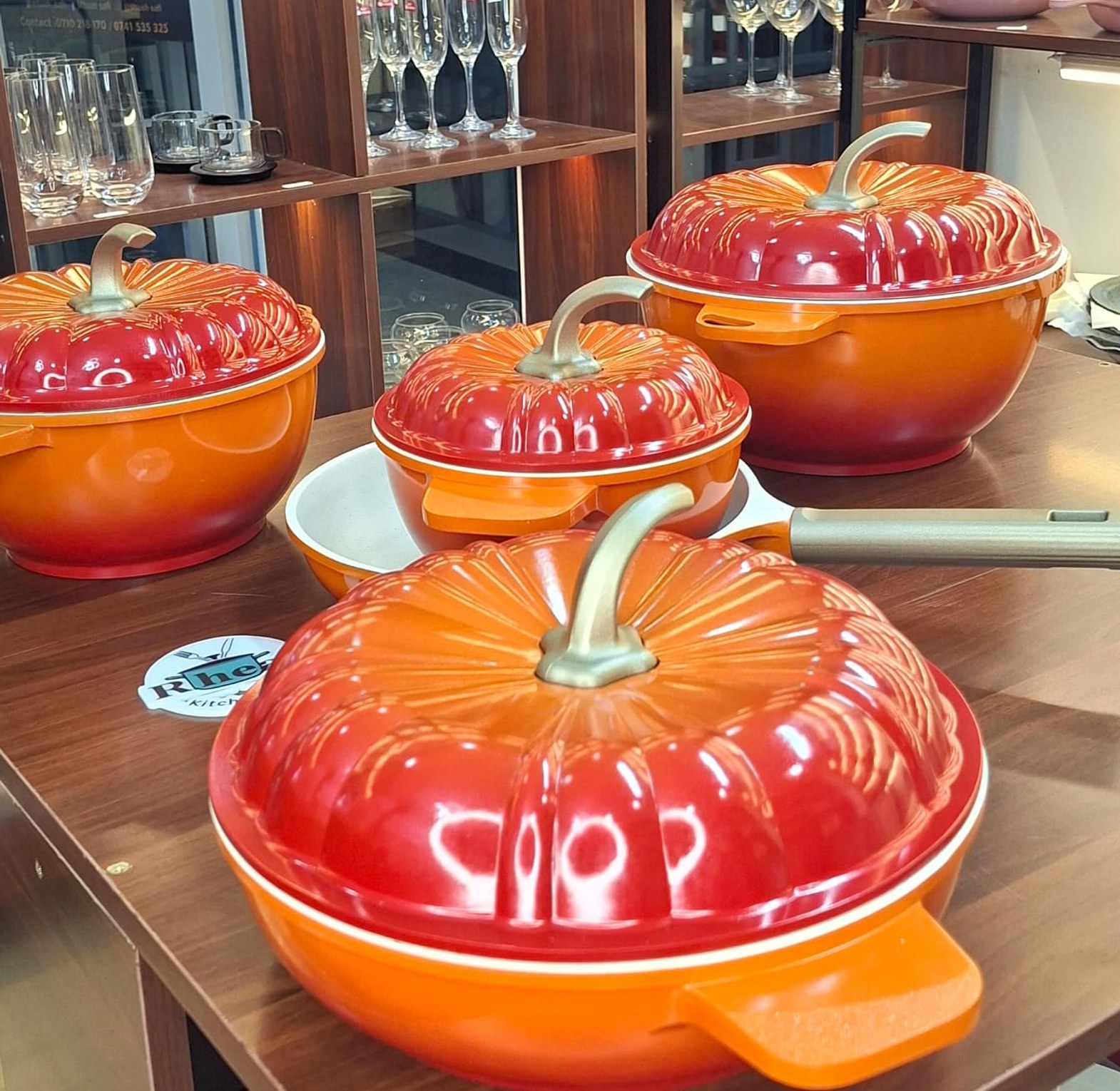 9-Piece Pumpkin-Shaped Granite Cookware Set image