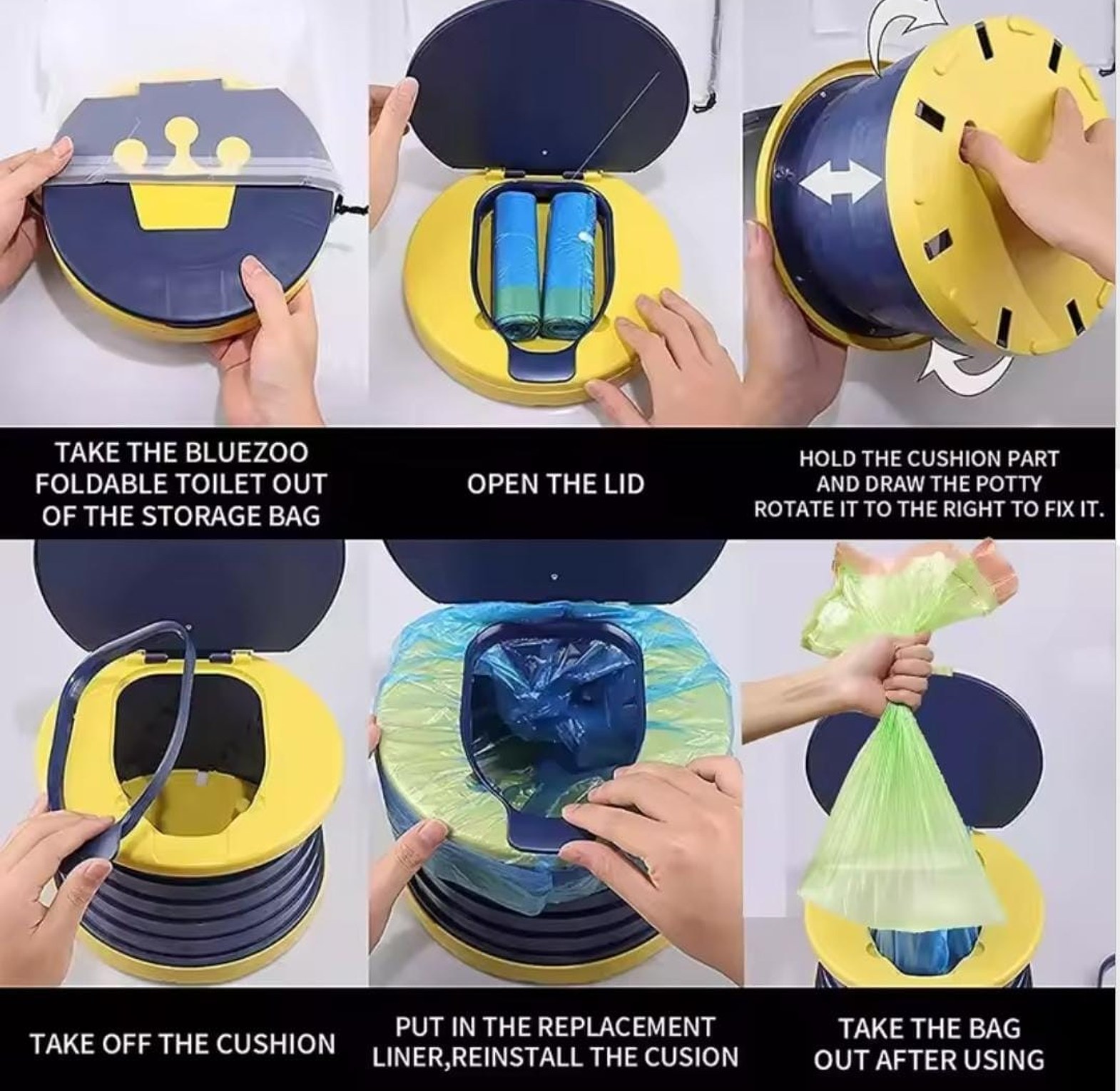 Portable Baby Potty, Travel Toilet Seat for Kids, Foldable image