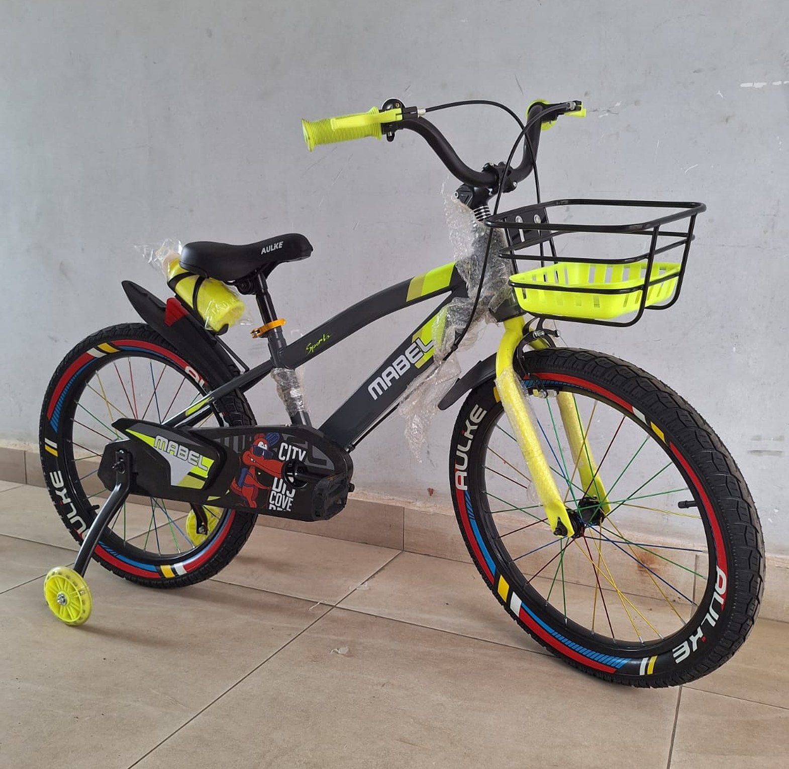 Size 20 Kids Bicycle with Training Wheels, Basket & Padded Seat  image