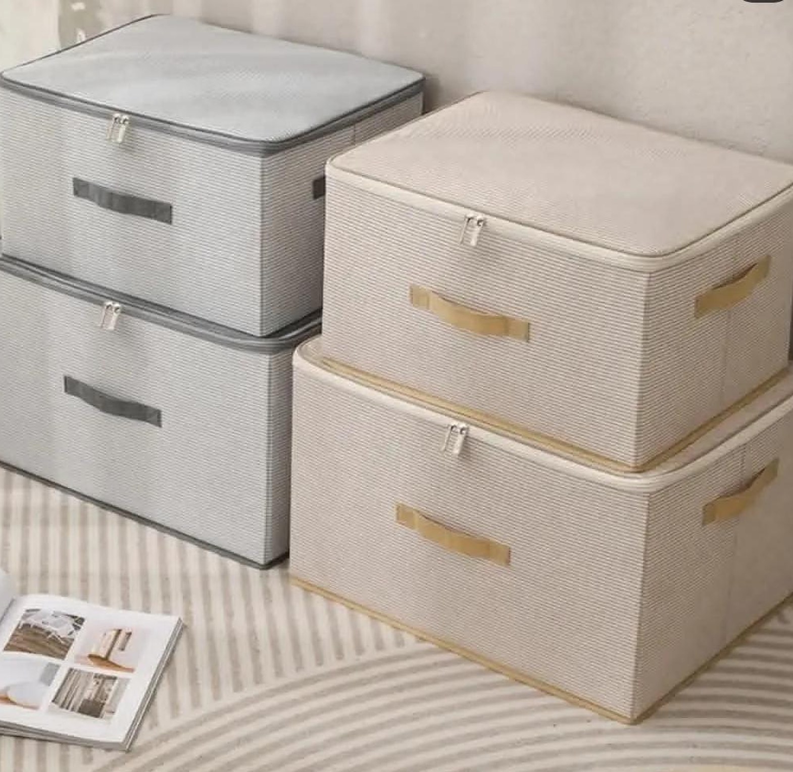 Large capacity foldable zipper storage box image