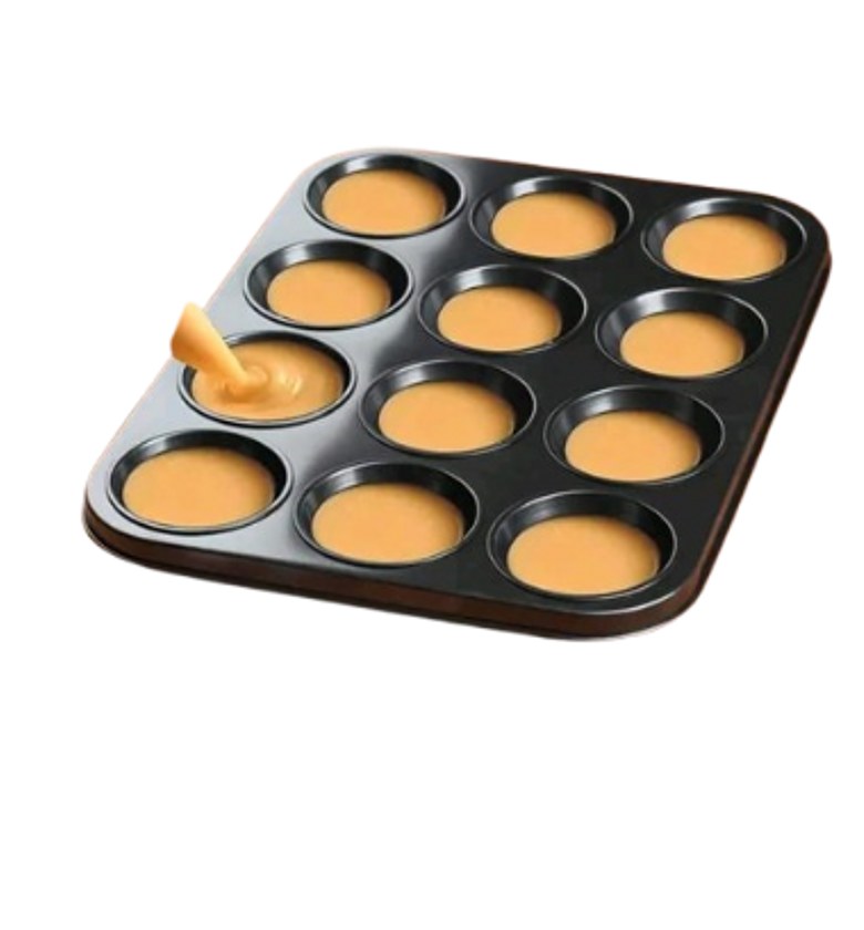 Baking Tin. 12 Holes Cup Cake Baking Tins + FREE Bread Baking Tin image