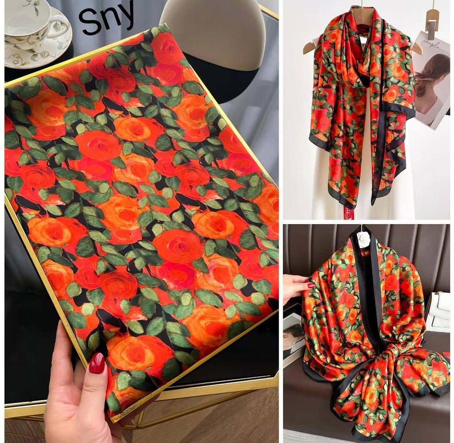 Silk long scarves  image