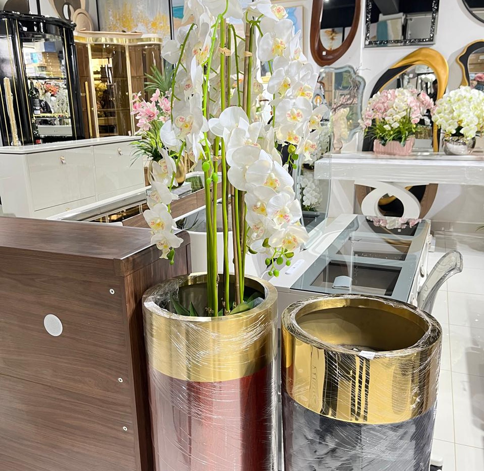 Large Stainless Steel Floor Vase image