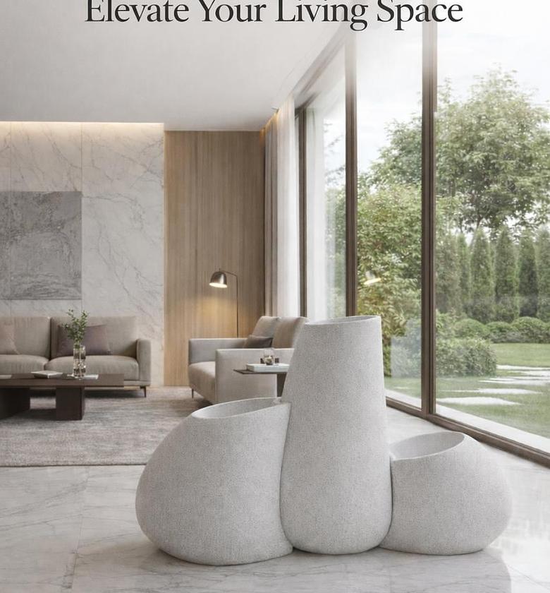 Modern 3-Piece Sculptural Decorative Floor Vase Set image