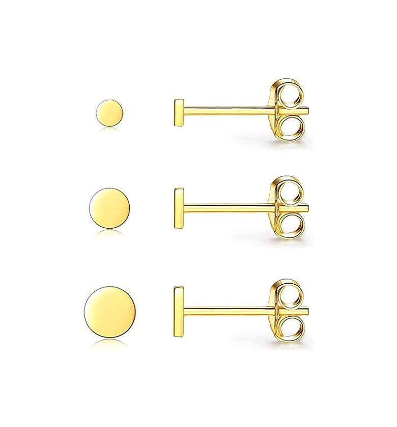 Flat Gold Bar Stud Set image