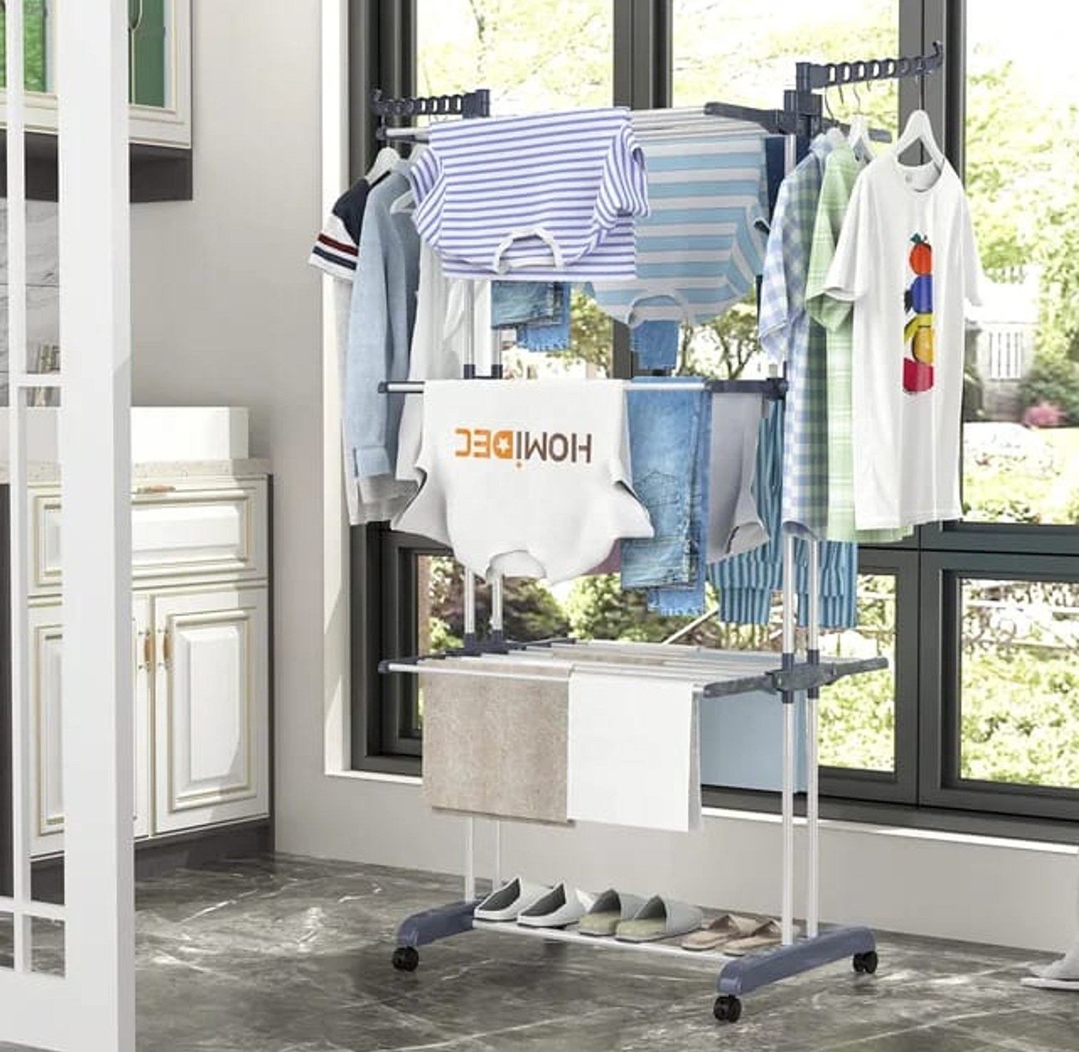 4-Tier Foldable Clothes Drying Rack Stand image