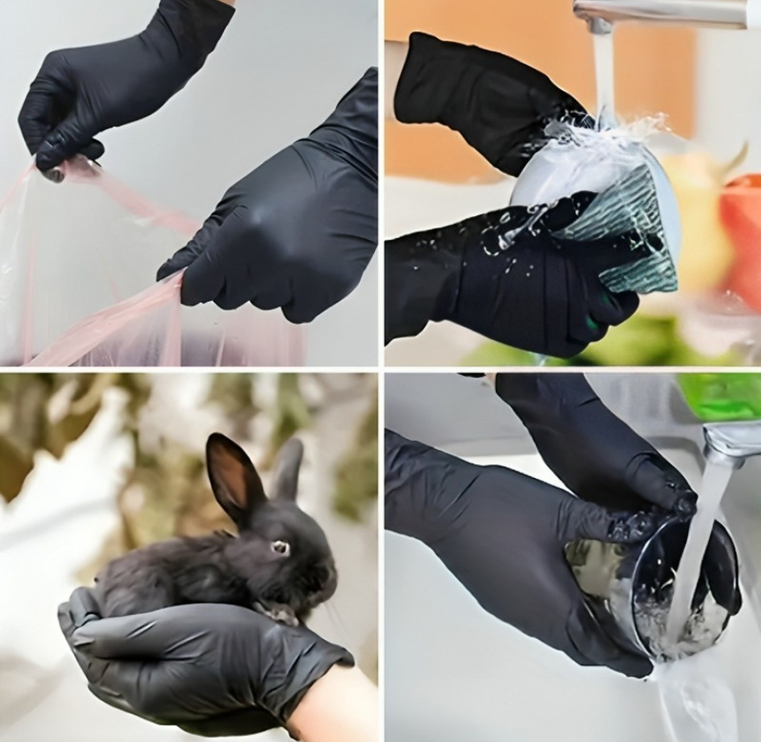 100Pcs Black Nitrile Disposable Gloves - Powder-Free Food Grade & Salon Protection - Heavy Duty Gloves image