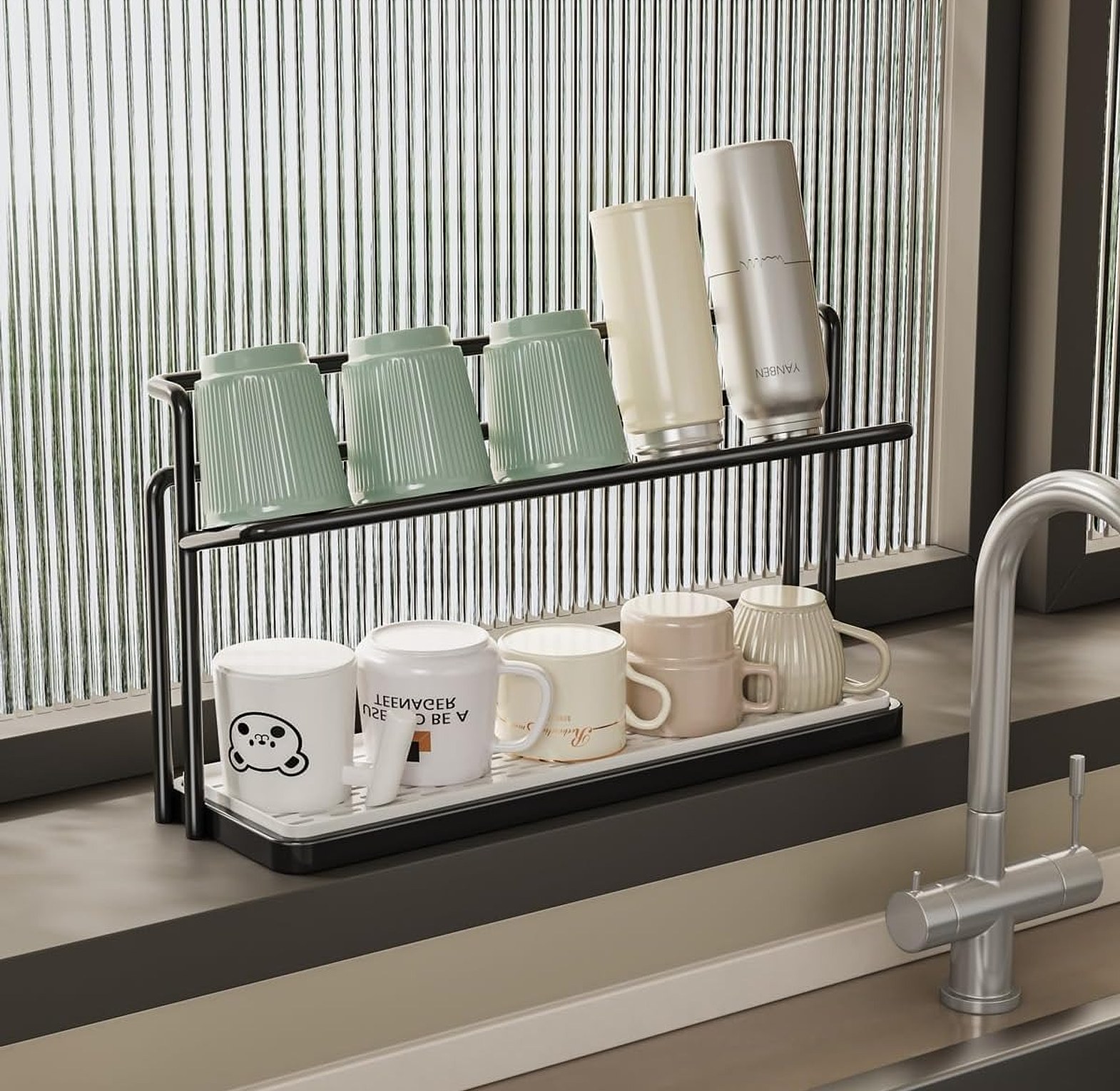 Space-Saving Double-Layer Kitchen Storage Rack image