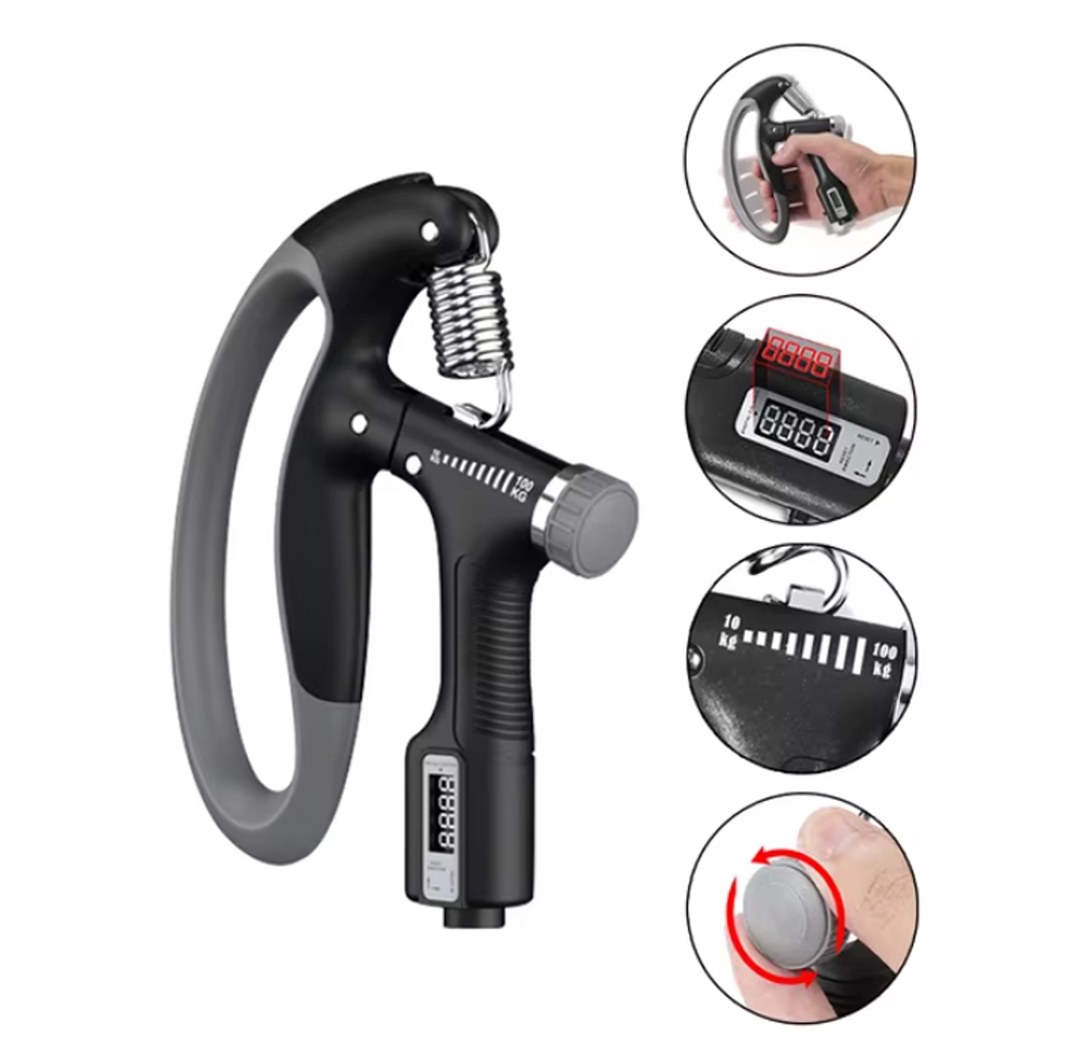 Adjustable Hand Grip Strengthener with Digital Counter - Portable Forearm & Wrist Trainer for Home/Gym image