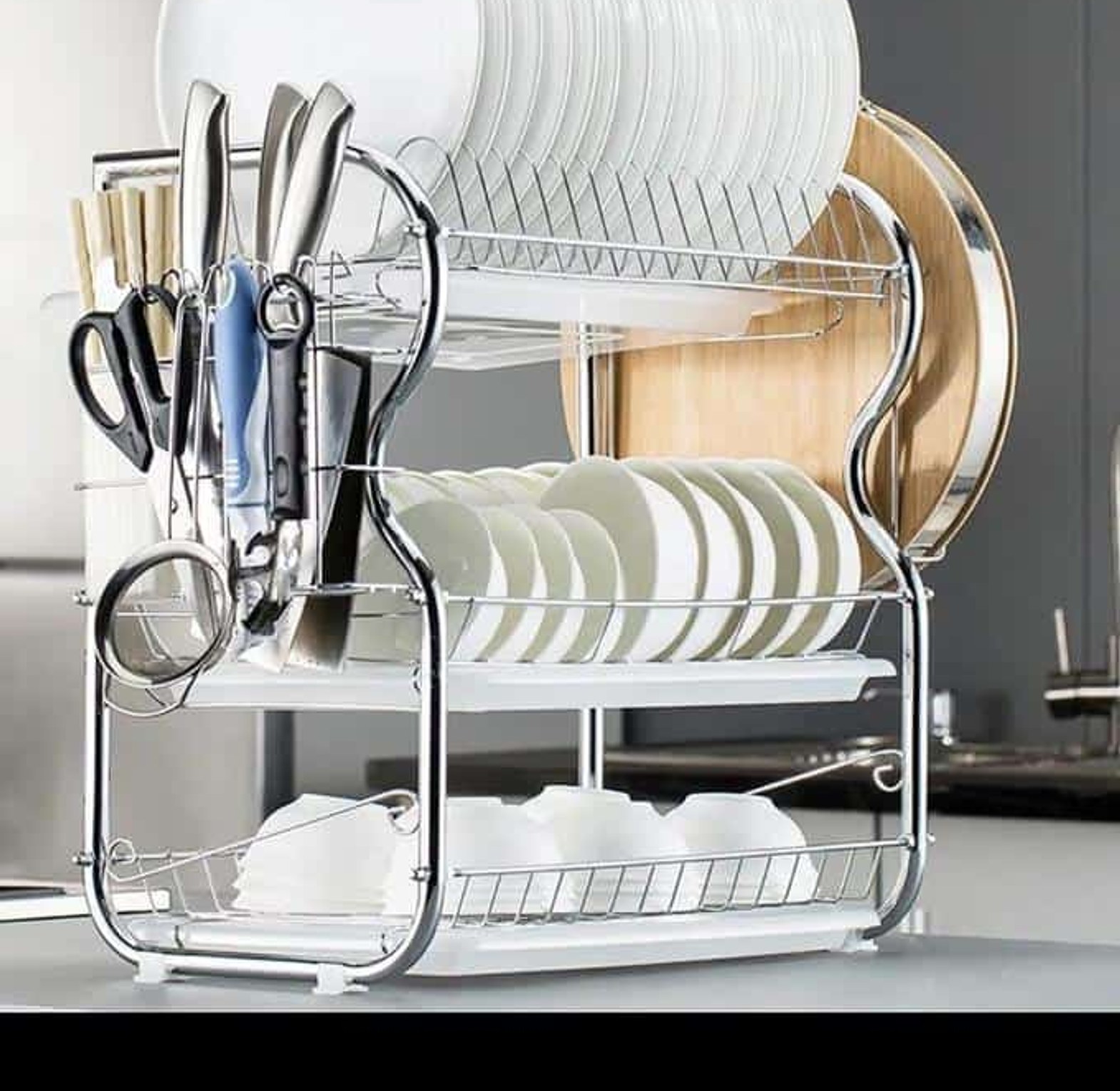 Nunix 3 Layer Stainless Steel Dishrack image
