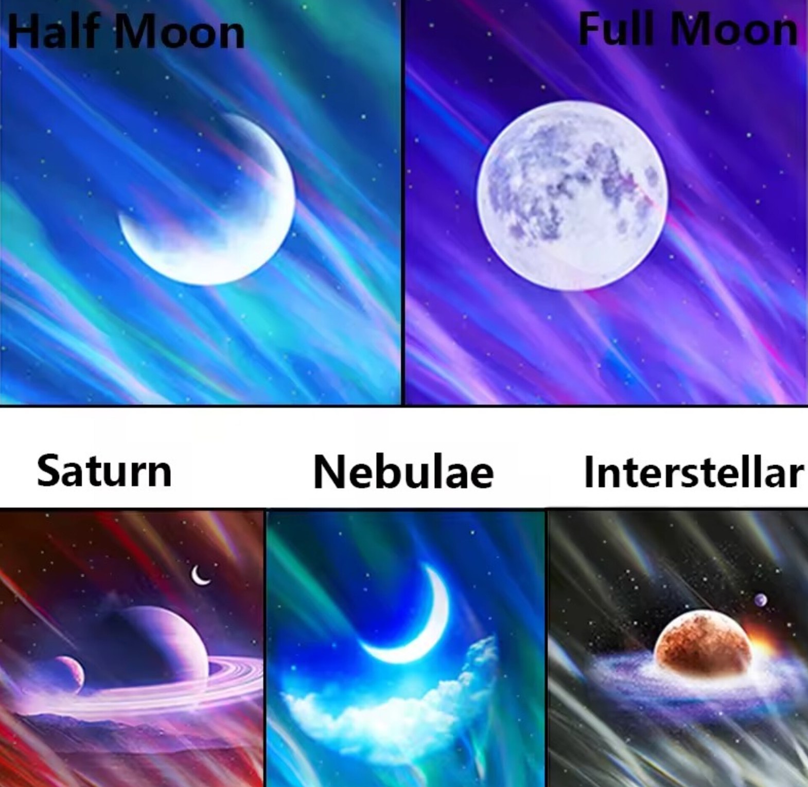 7-in-1 Galaxy Star Projector Night Light with 15 Nature Sounds, 7 Moon Phases & Auto-Shutoff - LED Galaxy Lamp for Room Decor image
