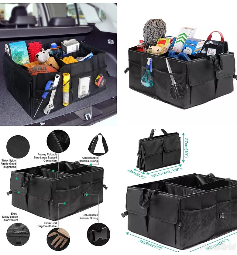 Premium Large-Capacity Divided Car Boot Organizer image