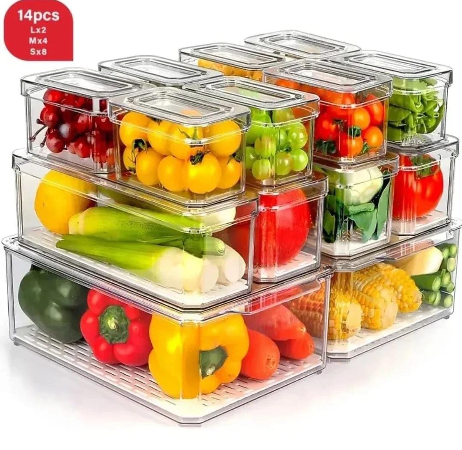 14pcs stackable Fridge storage organizers image