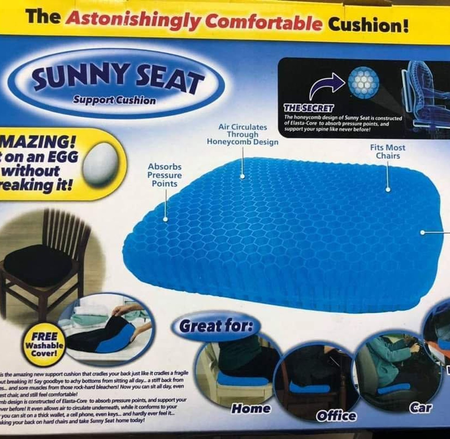 Gel Seat Cushion, Car Seat Cushion, Office Chair Cushion image