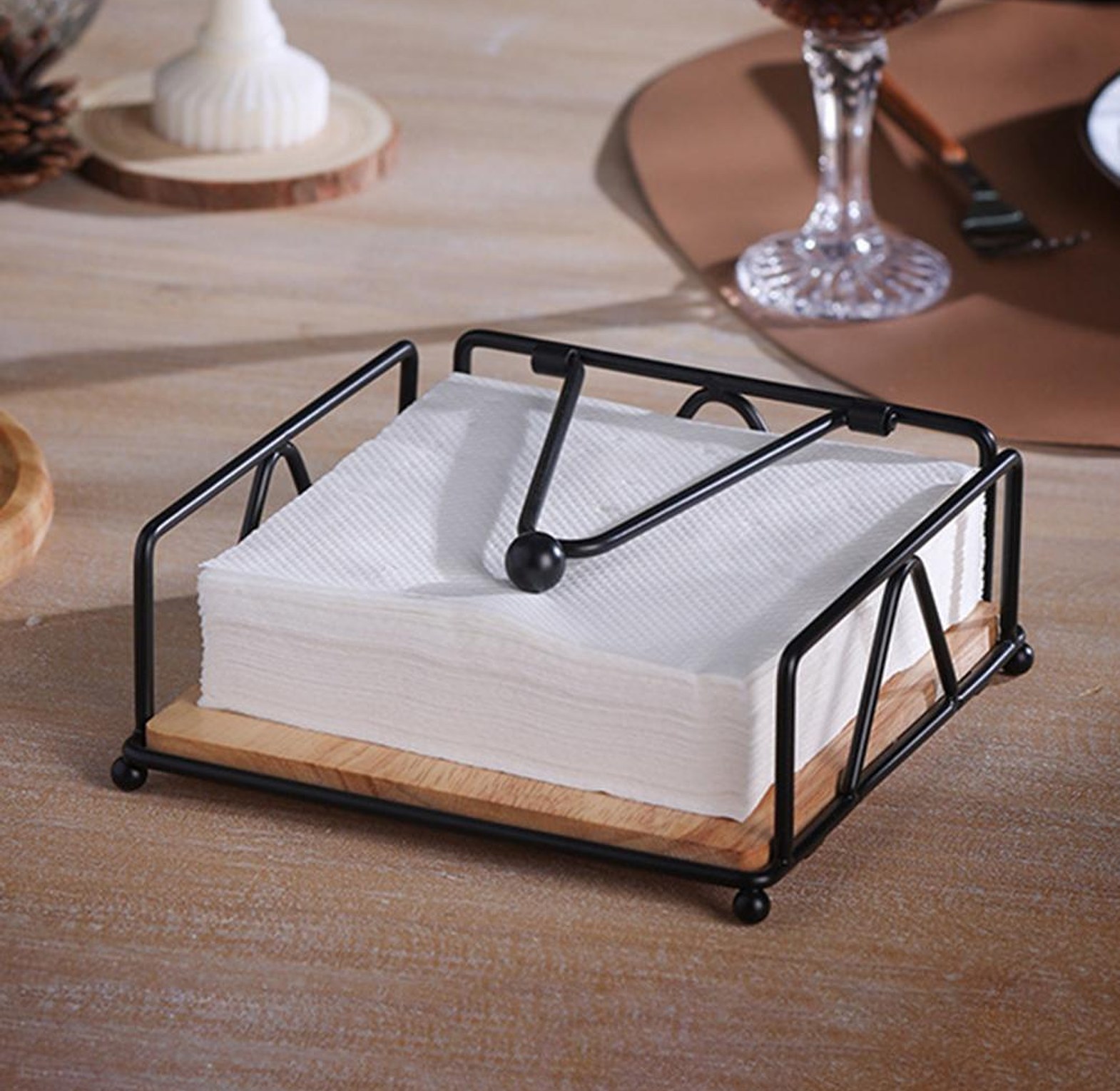 Rustic Style Flat Napkin Holder  image