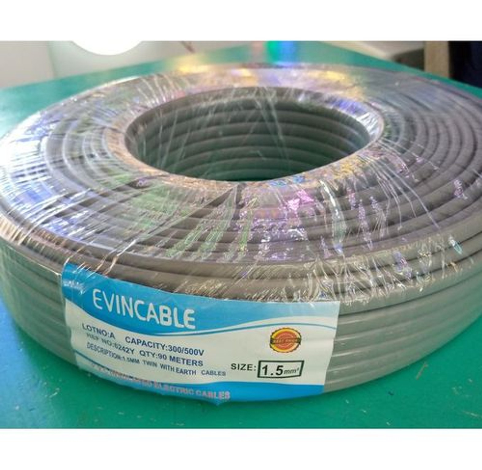 Evin 1.5 Twin Cable + Earth Flat Power Electrical Cable 90m image