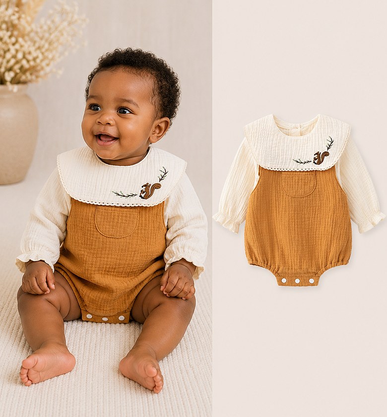 Woodland Squirrel Romper Set image