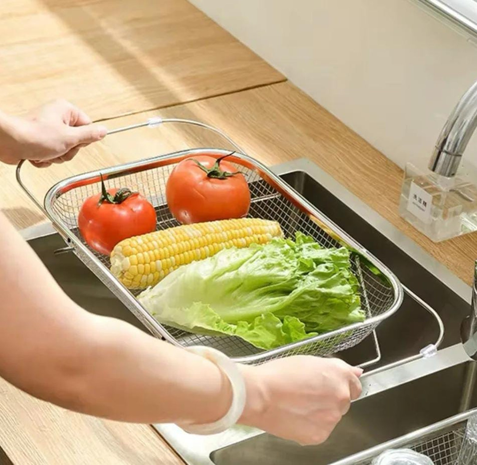 Stainless Steel Expandable Over-The-Sink Colander image
