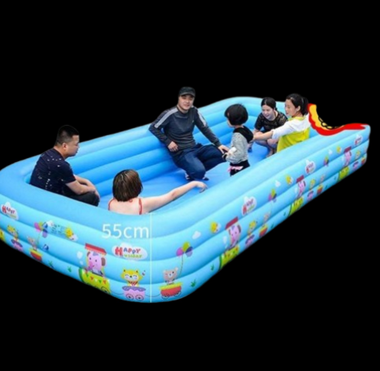 4.2m Rectangular inflatable swimming pool, suitable for family use.  image