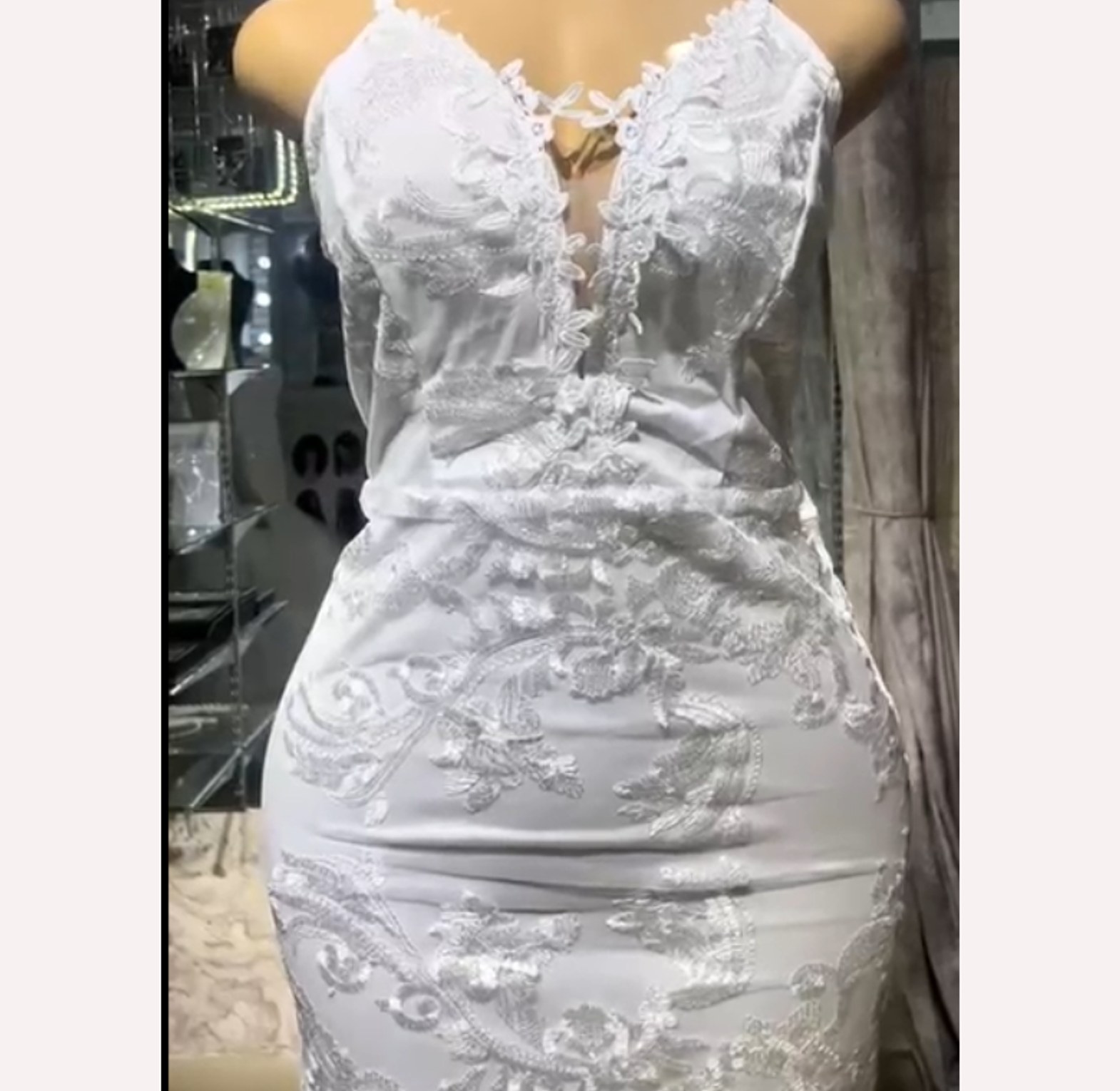 Ethereal Lace Silky Sheath Gown image