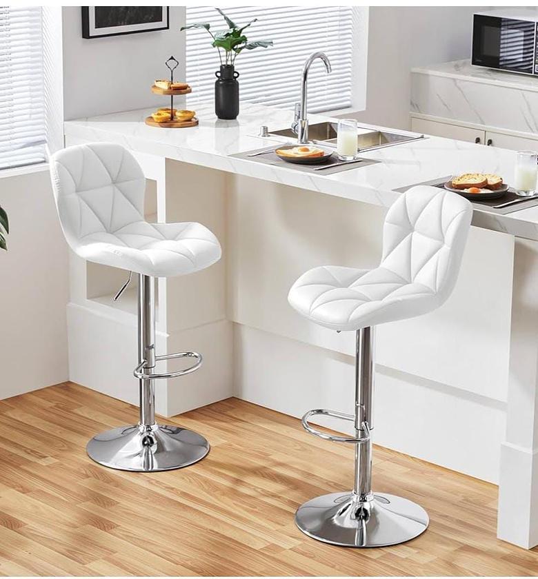 Pure Leather Modern Adjustable Bar Stool 1pc image