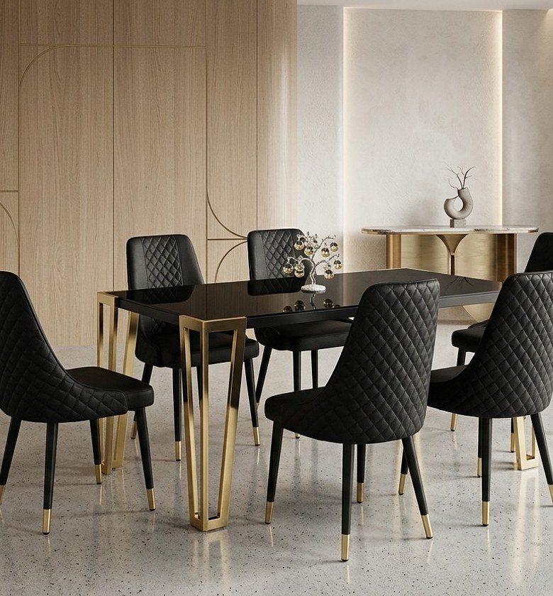 The Obsidian Luxe 6-Seater Dining Set image