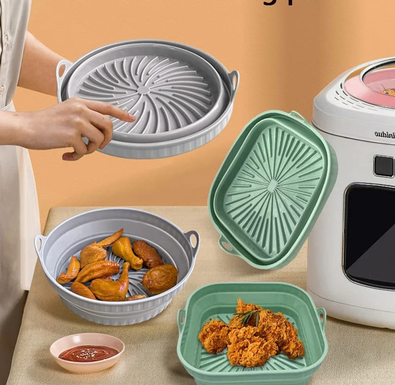 Air Fryer Silicone Pot Round /Square Baking Tray image