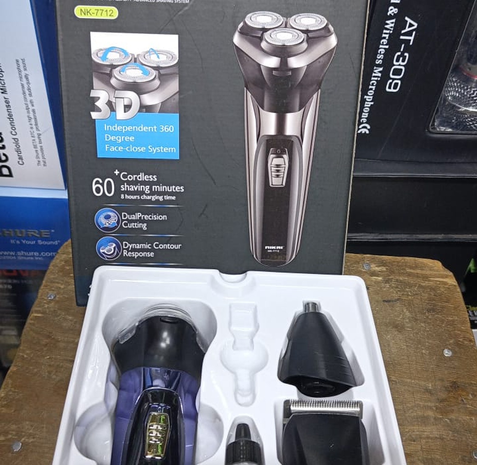 Nikai 3 in 1 Grooming Kit. Rechargeable shaver, hair clipper, and nose trimmer, offering a versatile grooming solution. image