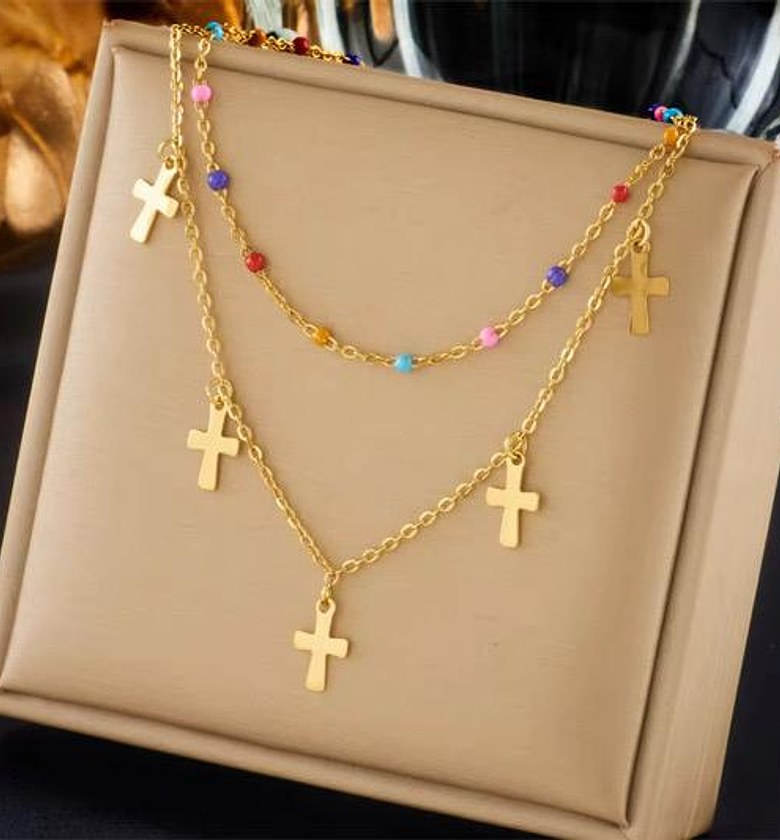 Cross Layered Necklace  image