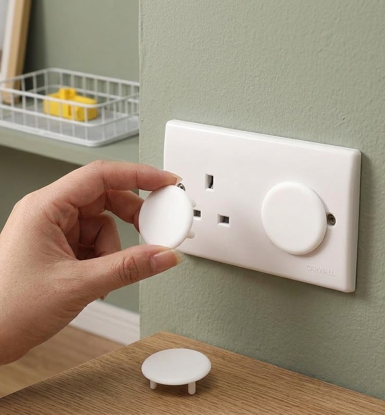 Baby Safety Electric Socket Covers 5Pcs Set – Childproof 3-Pin Wall Plug Protector Guards for Home and Daycare image