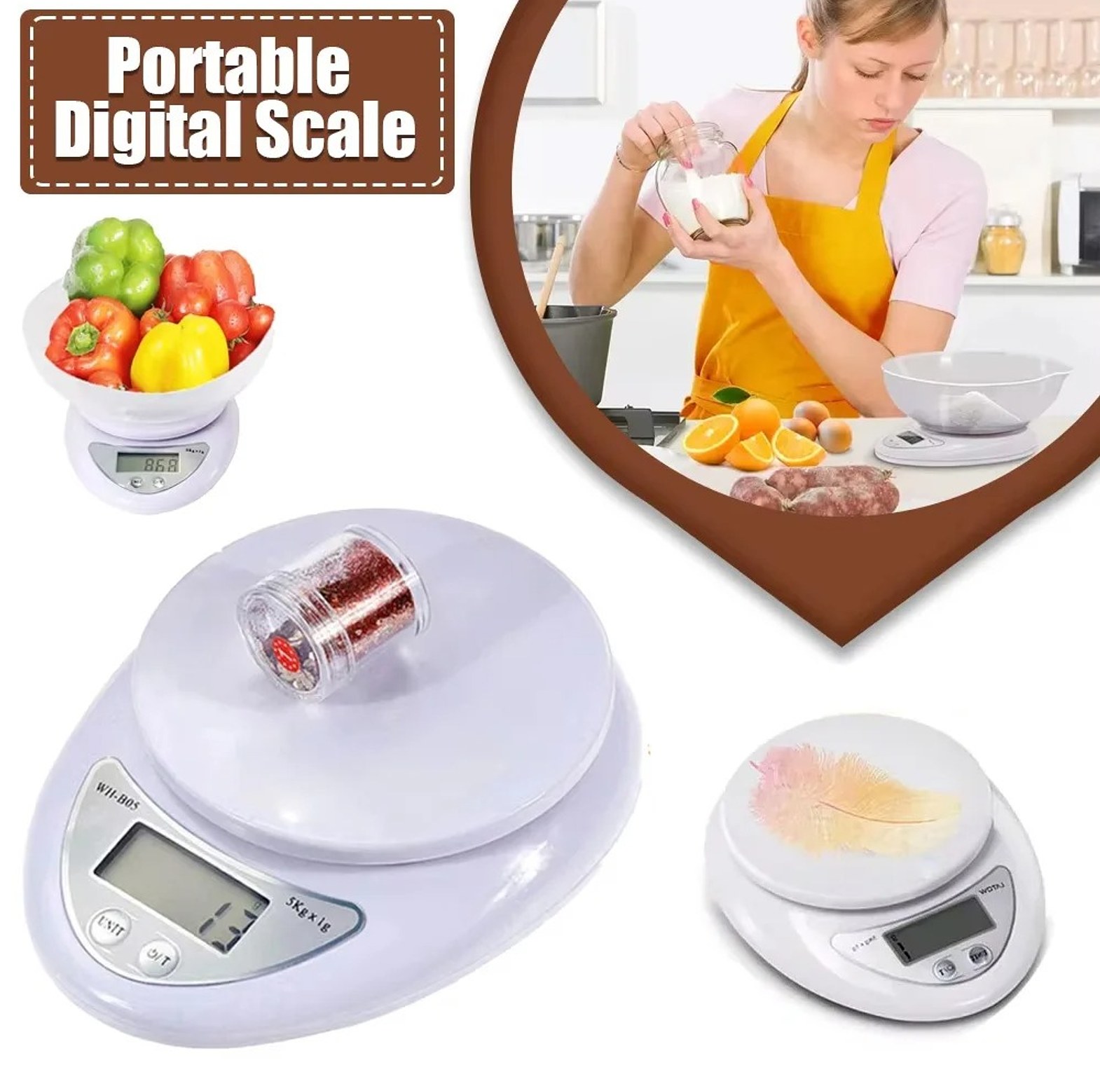 Portable LED Digital Kitchen Scale image