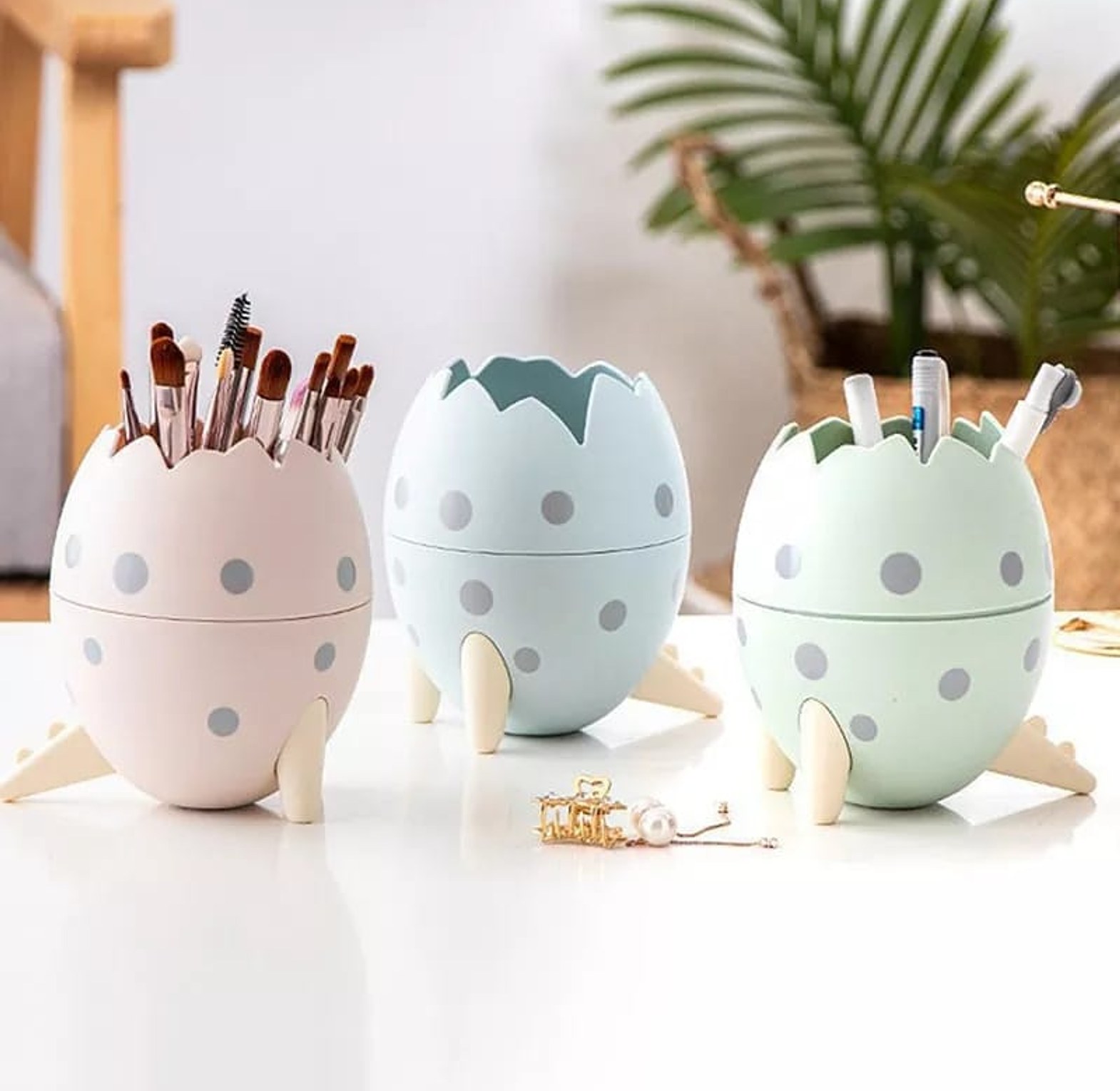 Creative Dinosaur Egg Shape Pen Holder image