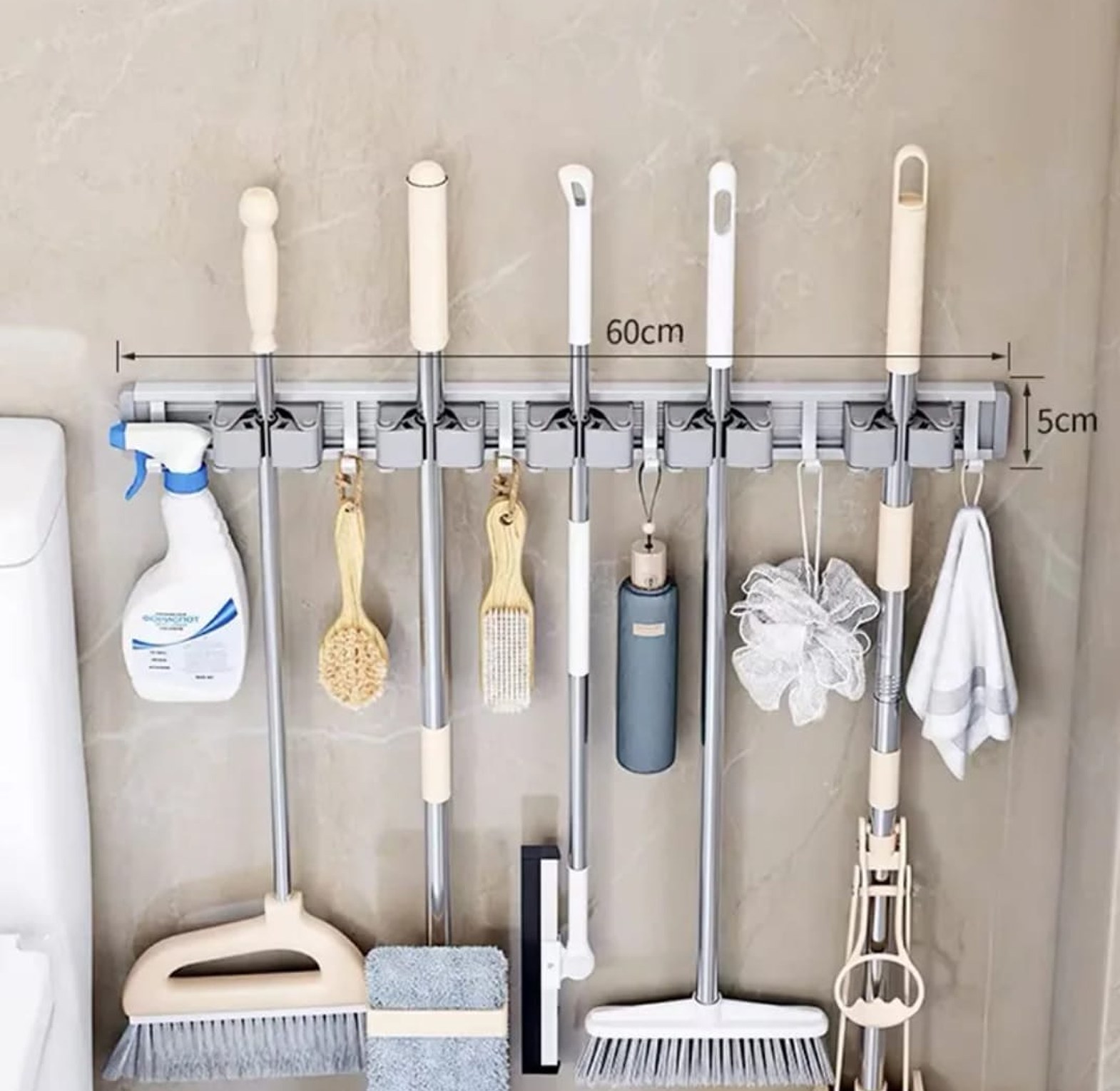 Wall-Mounted Mop & Broom Holder image