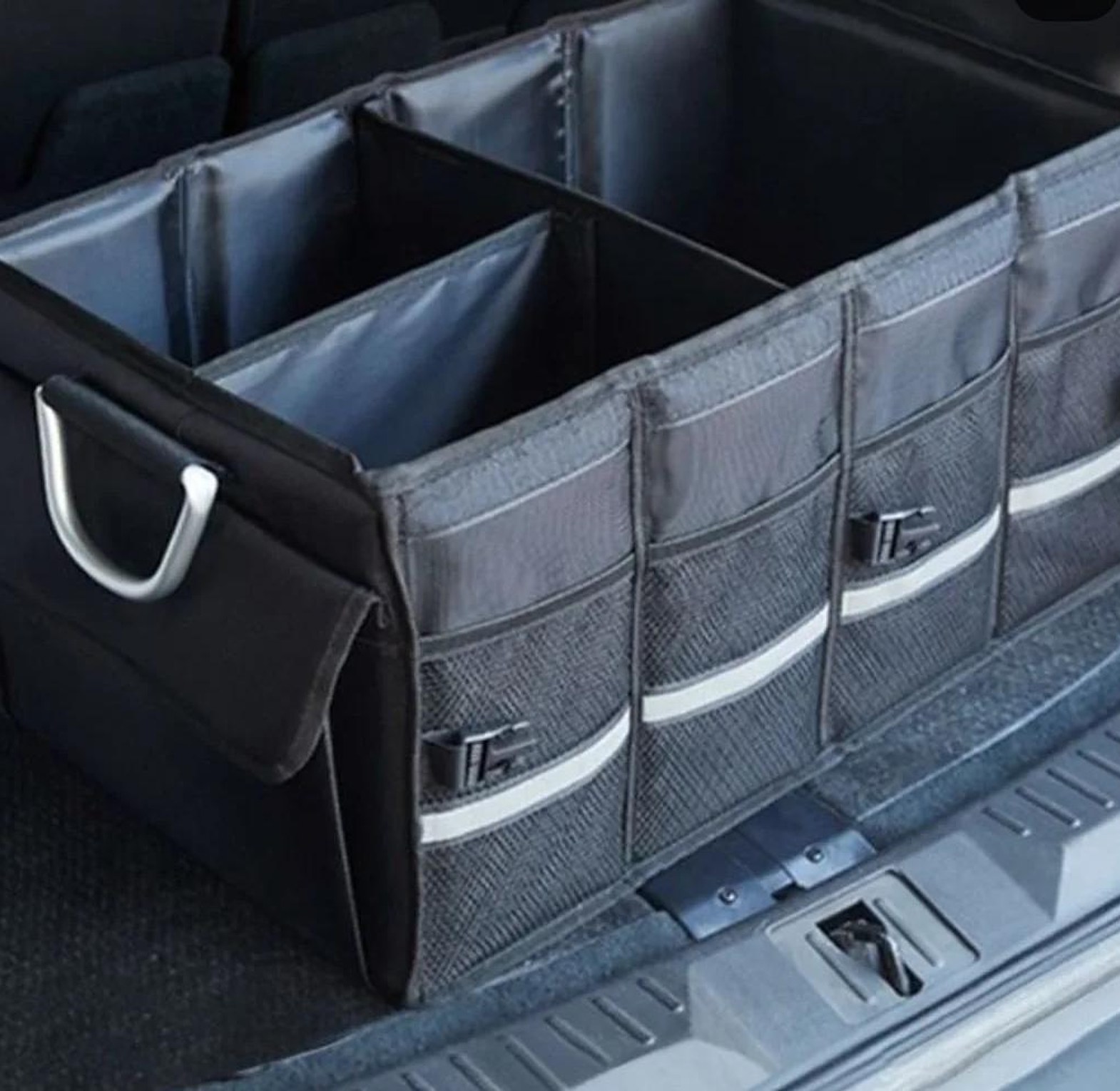Foldable car trunk/boot organizer with lid,partitions and sturdy handles image