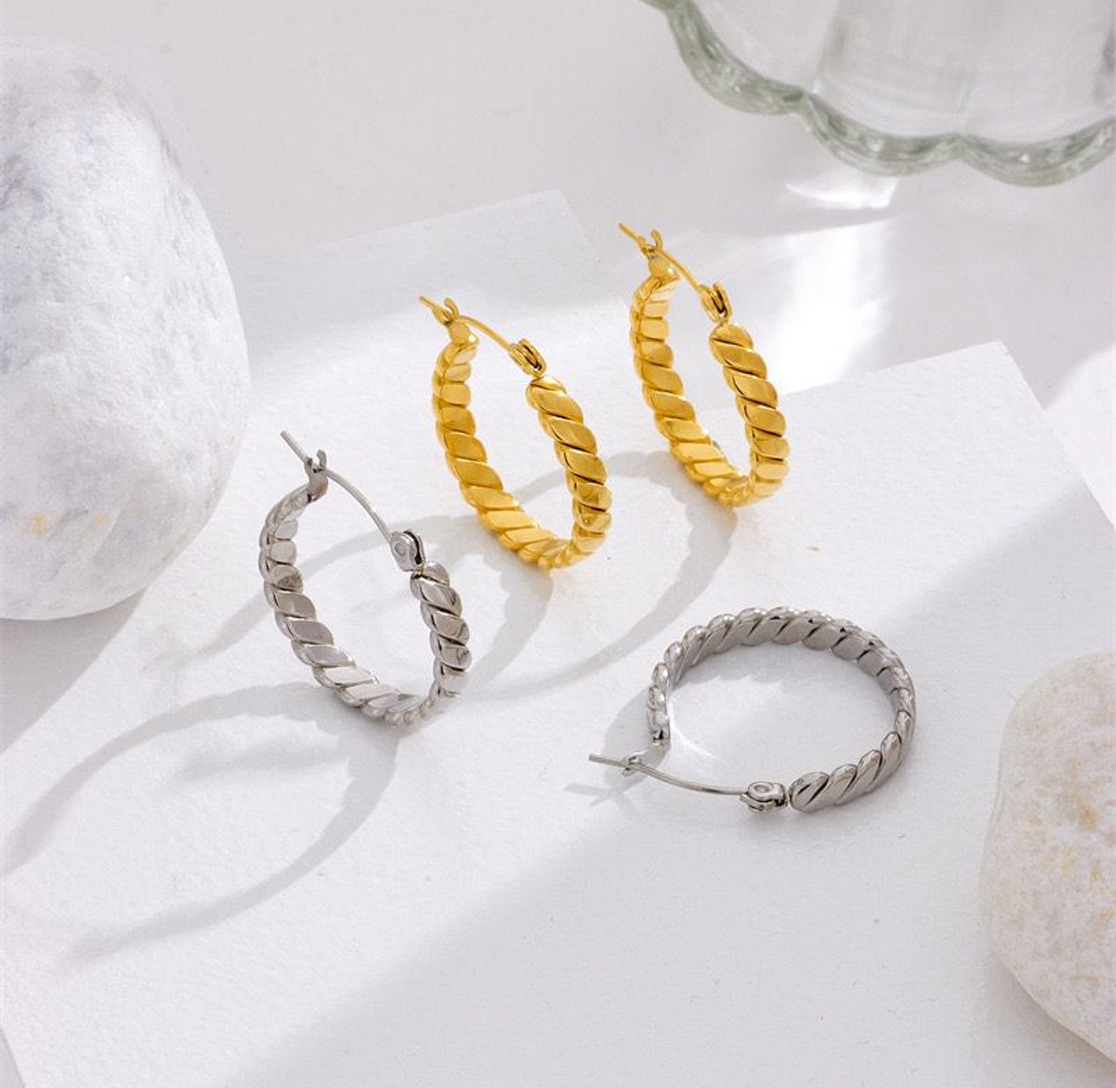 Twisted Hoop Earrings image
