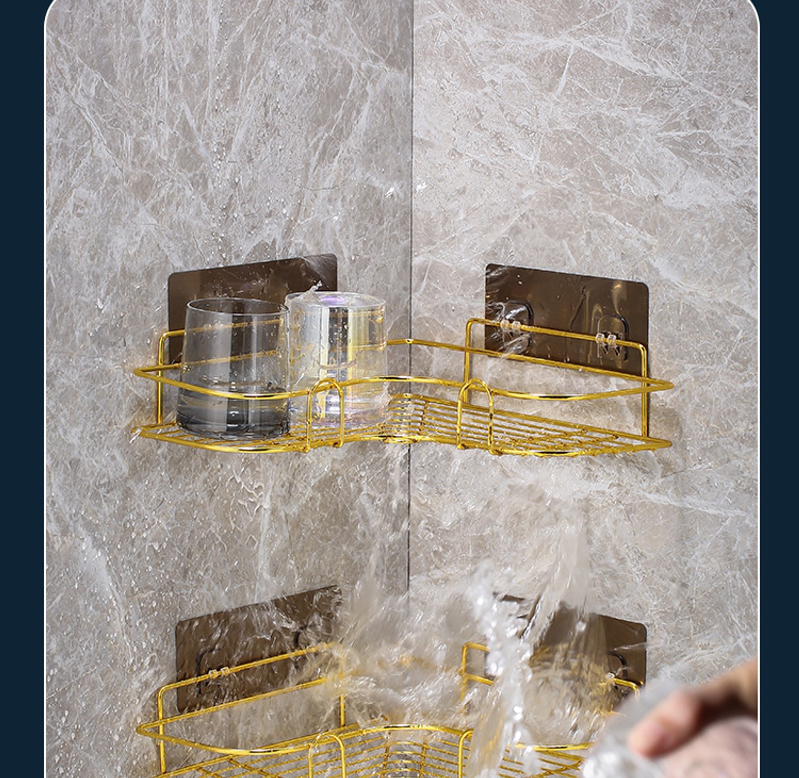 orner Shelf Shower Shampoo Storage Rack  image