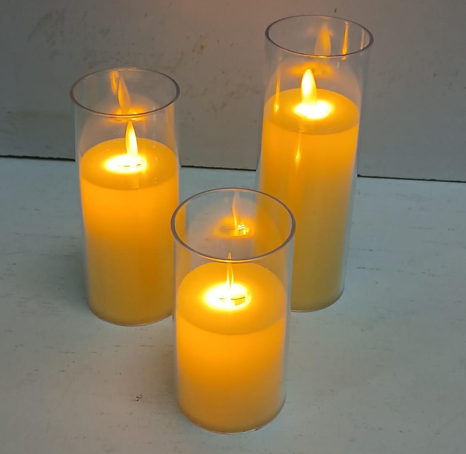3-Piece Shatterproof LED Candle Set – Durable Plastic Flameless Flickering Ambient Lights for Home, Kids Bedroom & Event Decor (10/12.5/15cm) image