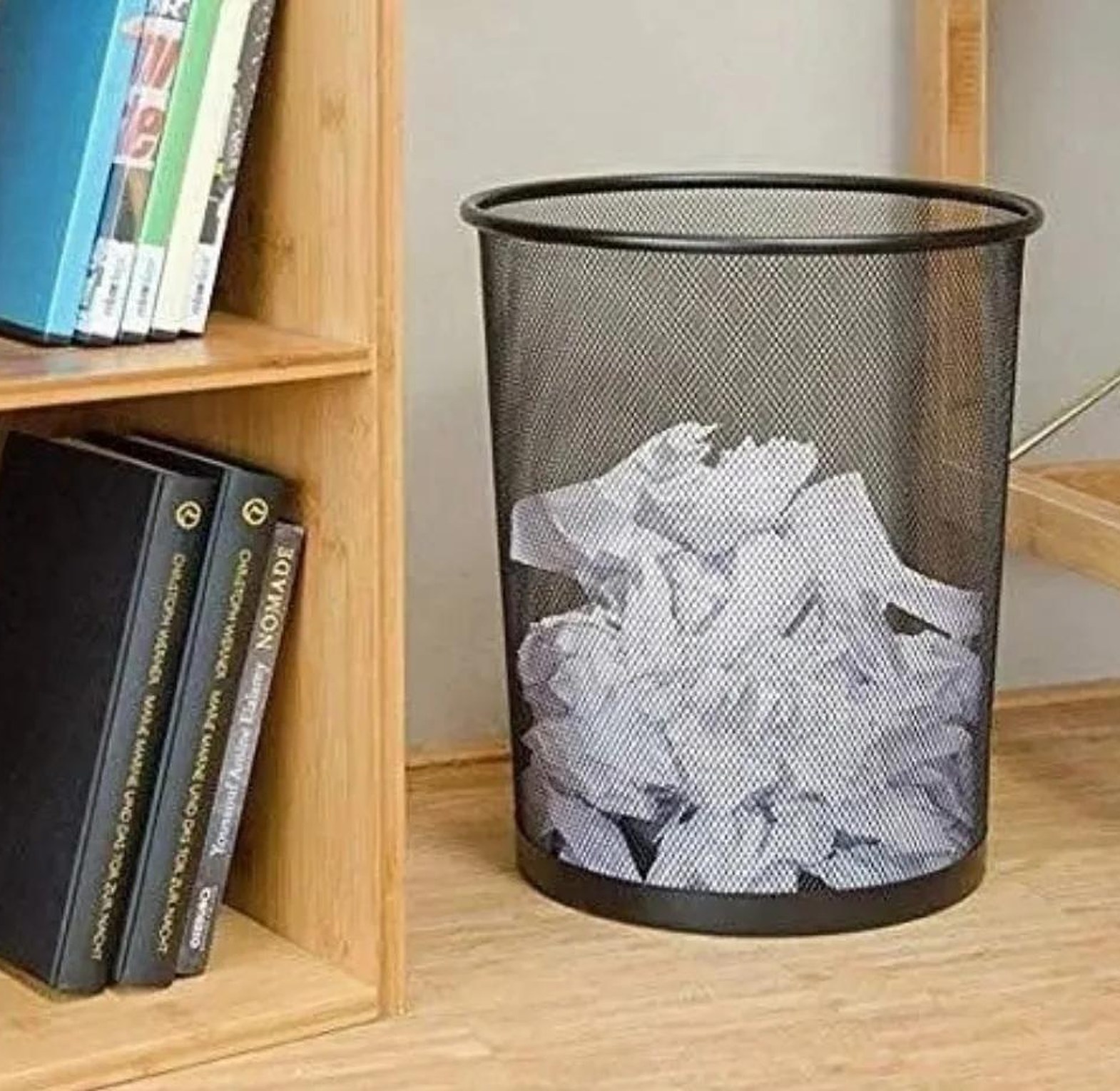 9 ltrs Metallic mesh dustbin for office or household waste image