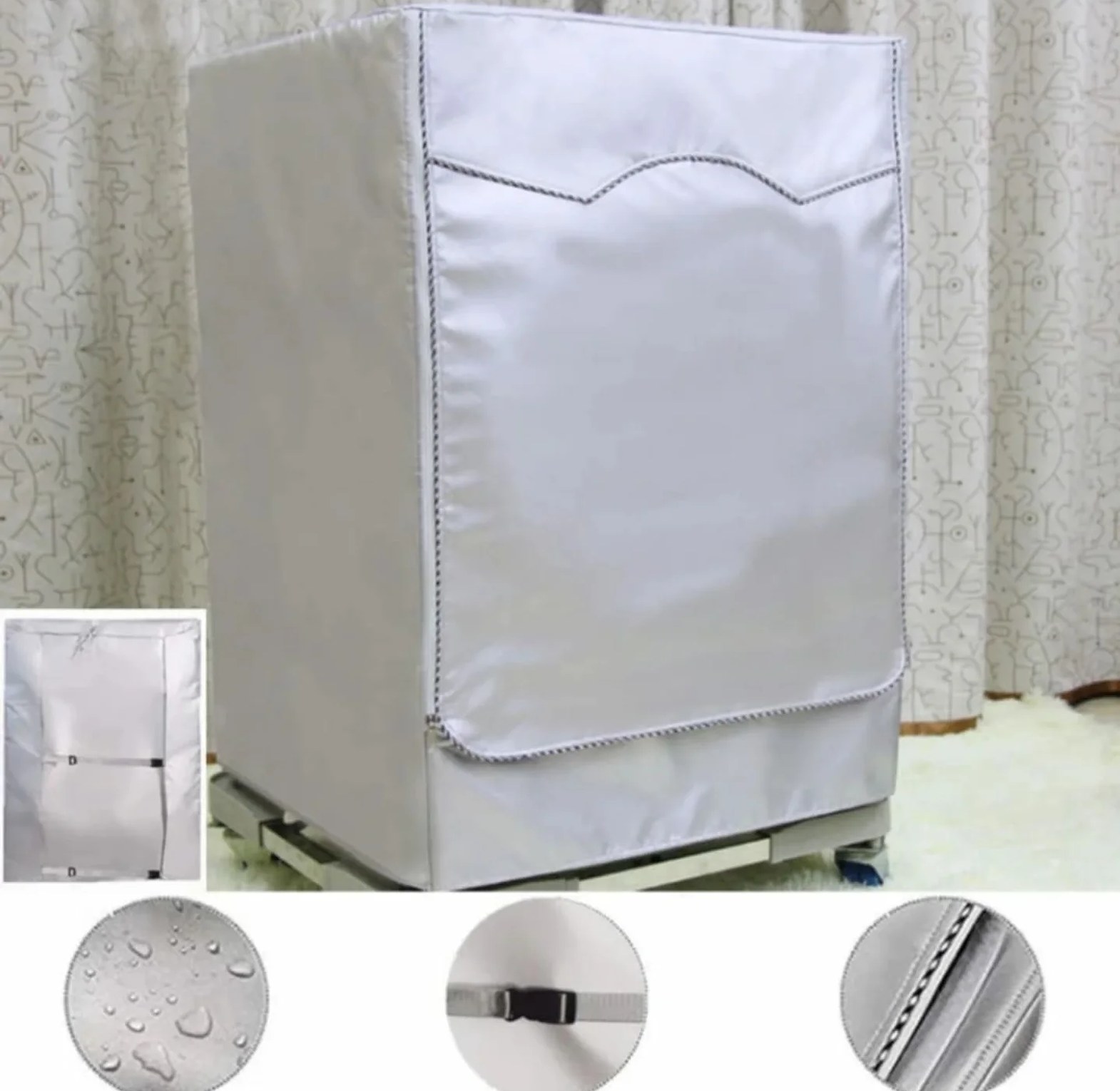 Premium Silver Waterproof Front Load Washing Machine Cover image