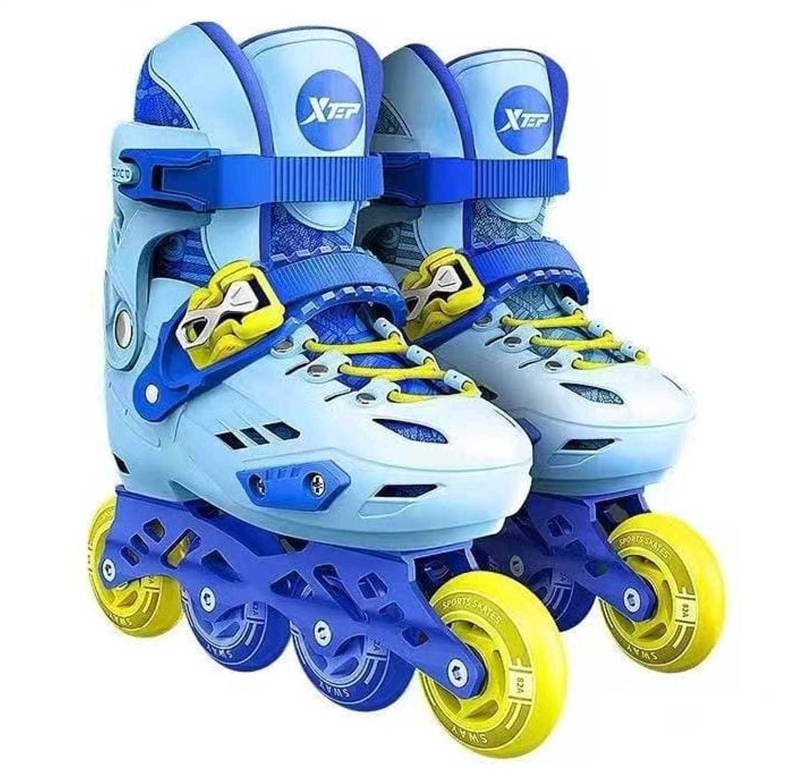 Rubber wheeled  Blue Speed Roller Skates Shoes Size 28 to 39 image