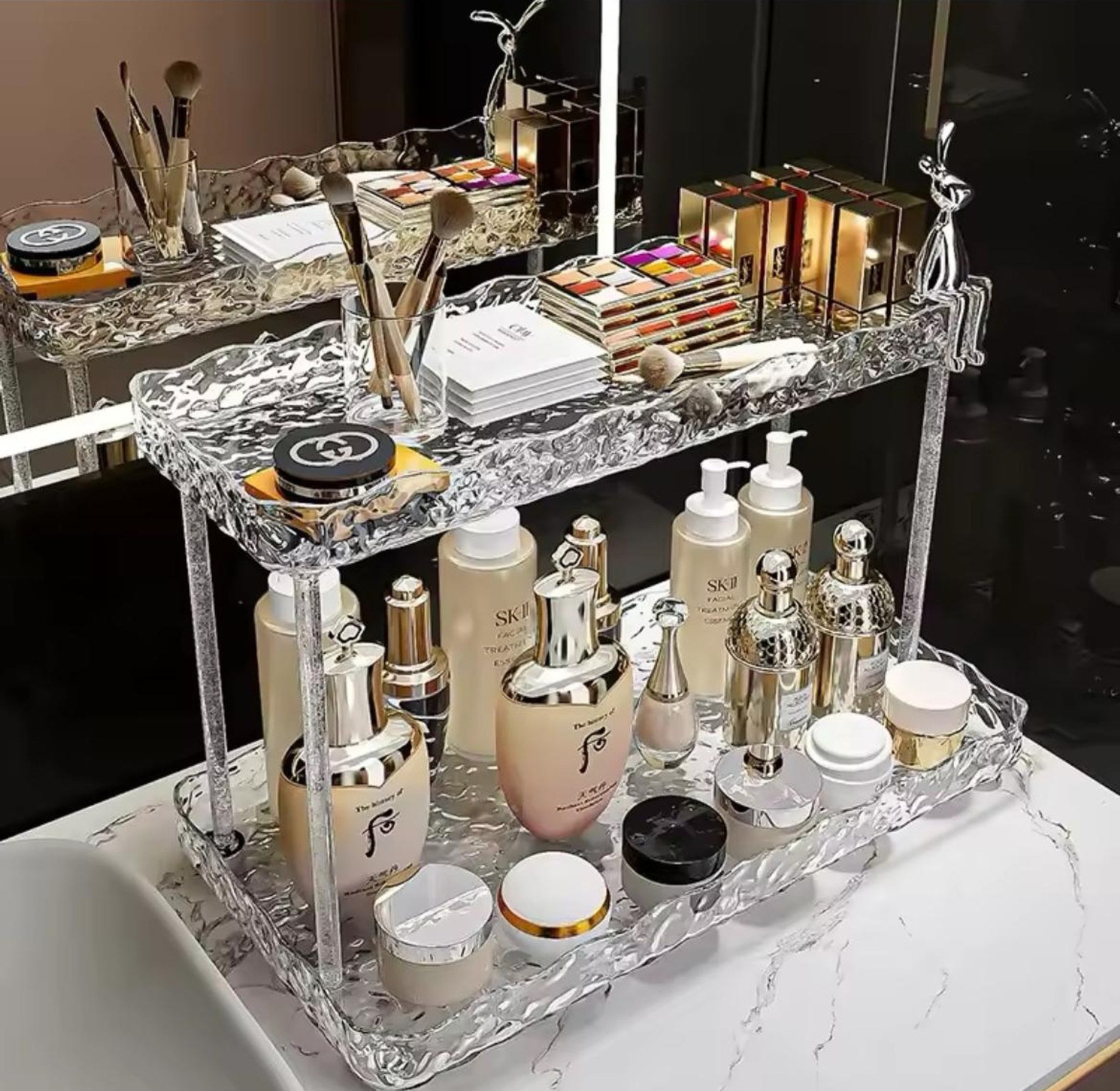 Two - tire make up organizer image