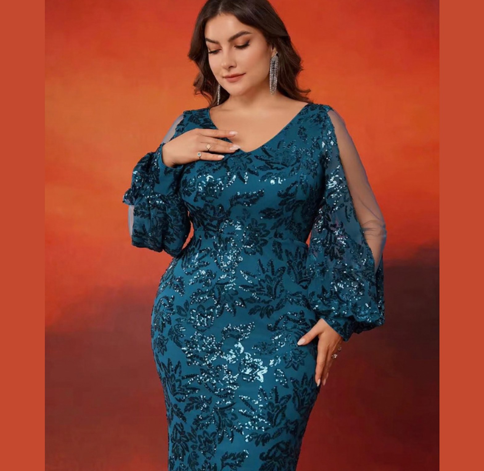 The Emerald Midnight Sequin Gown image