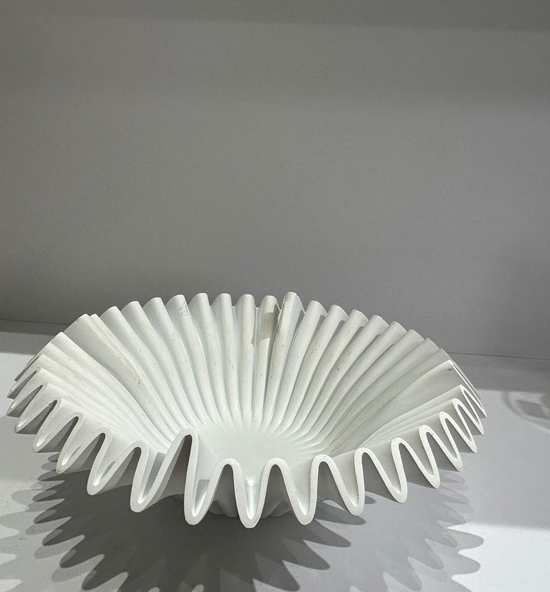 White Sculptural Decor Basket image
