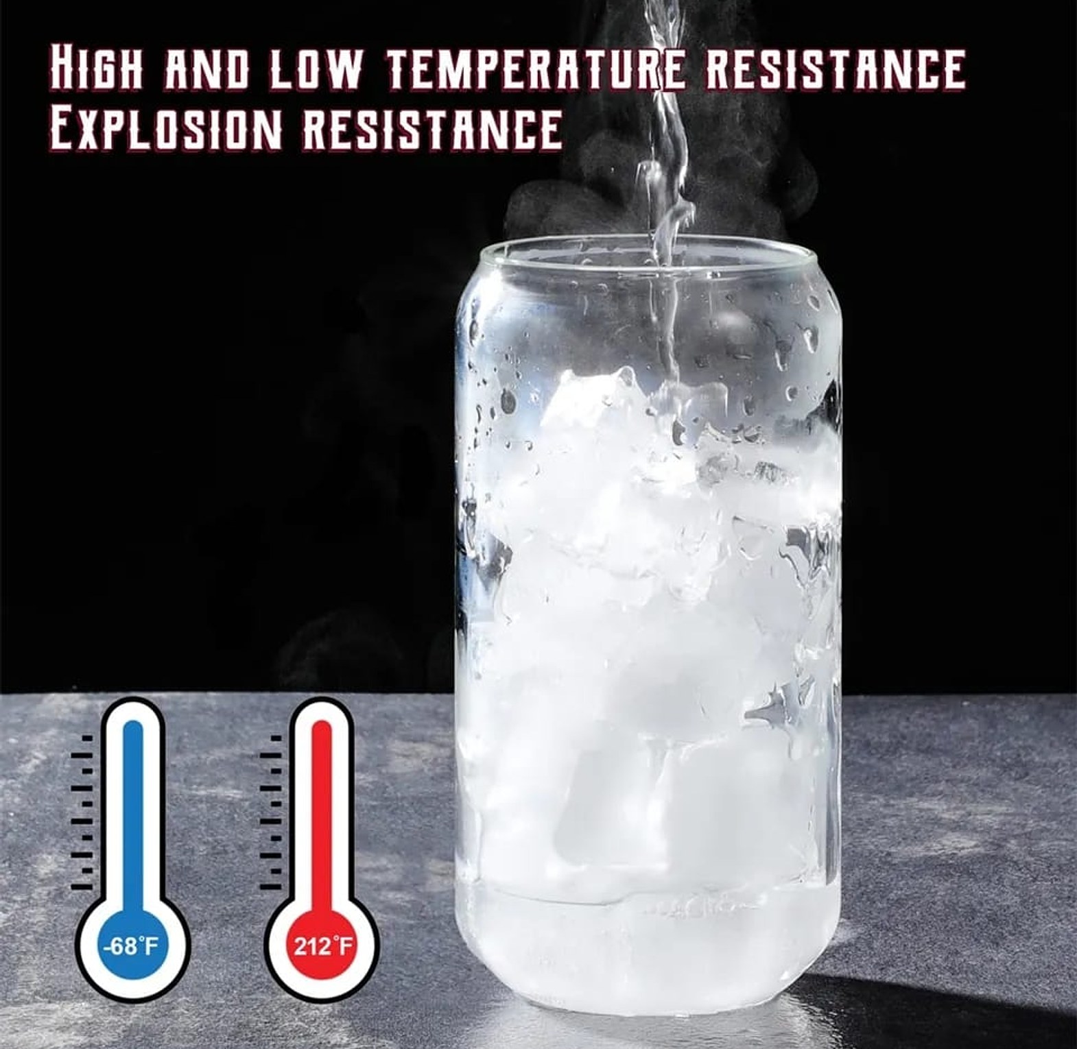 500ml transparent glass cup with lid, straw, and cleaning brush image