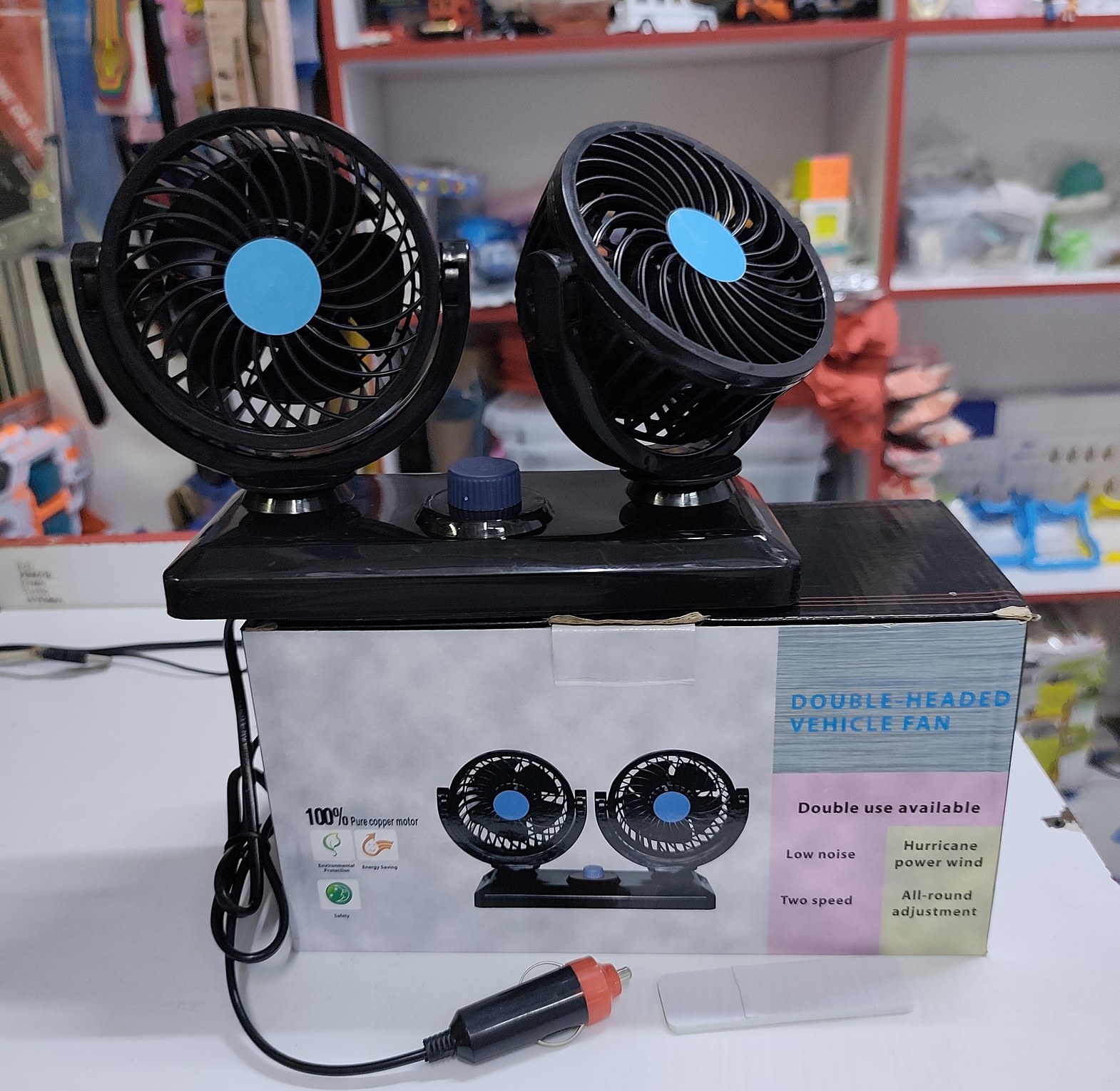 Dual-Head 360° Adjustable Car Cooling Fan - Powerful 12V/24V Nairobi image