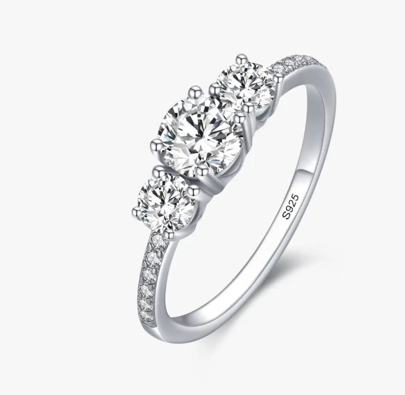Elegant Sterling Silver Engagement Ring  image