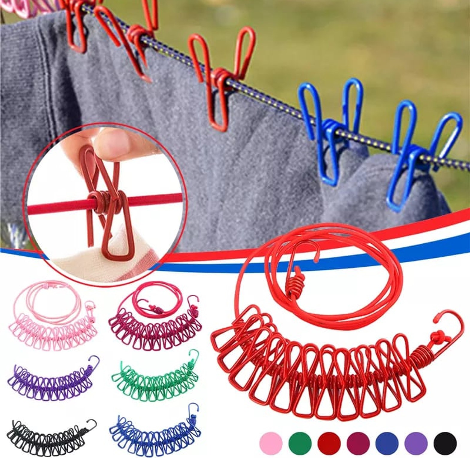 1.8M Outdoor Windproof Clothesline image